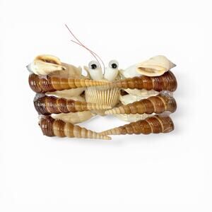 Handcrafted Seashell Crab Figurine Real Seashell Ocean Novelty Kitsch Shell